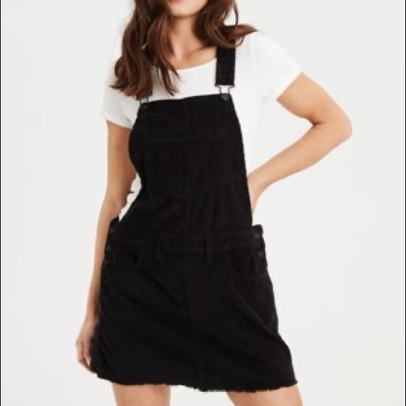 NWOT American Eagle Corduroy Dress Overall BLACK - SIZE M - Picture 2 of 7